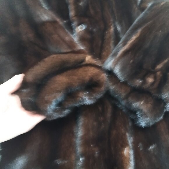 Vintage Lagase Furs Women's Brown Luxury Customized Mink Fur Coat Size L - Picture 14 of 14